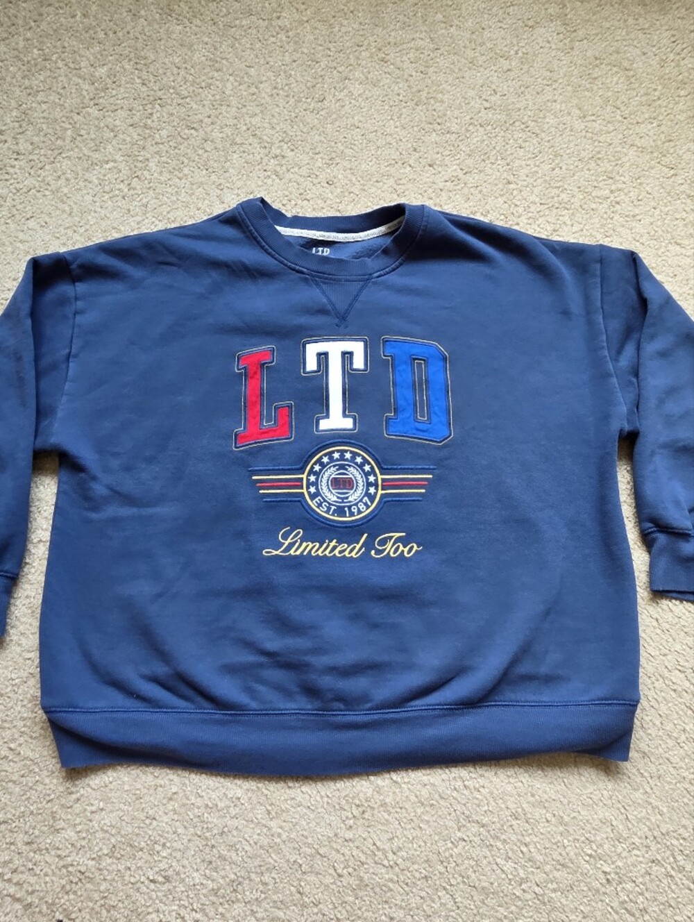 Limited Too Navy Women's Crewneck Sweatshirt Size XL